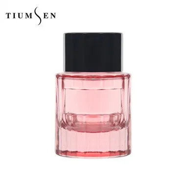 Vintage rozā stikla smaržu pudelīte